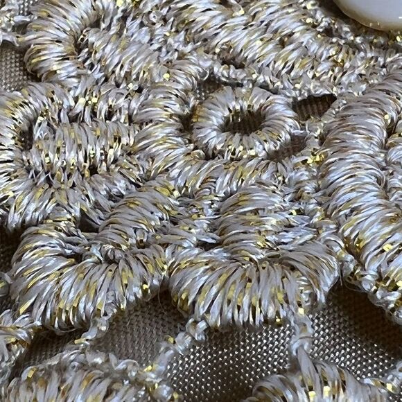 Talbots vintage metallic gold lace overlay evening jacket size 4 - Picture 16 of 16